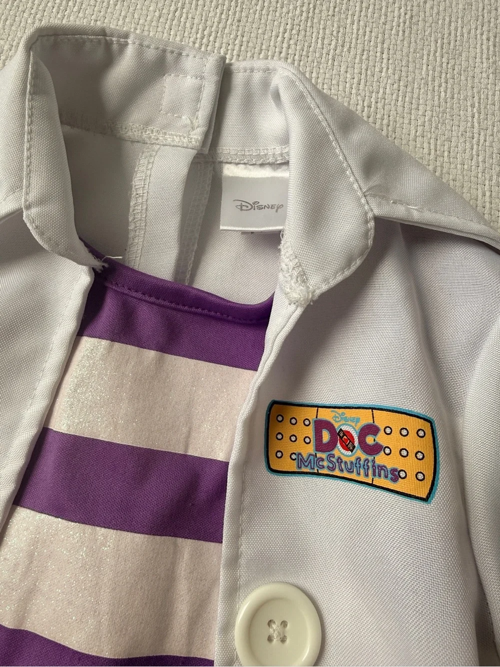 Disney Doc McStuffins White Lab Coat Costume with Purple and Pink Accents